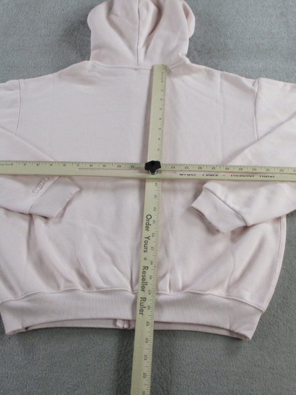 SKIMS Cotton Fleece Classic Zip Up Hoodie Womens Medium Barely Pink Sweatshirt - Picture 6 of 9